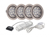 Комплект из 4-х светодиодных врезных светильников FT9251-12LED-02-WW, бронза, 3W, 3200К тёплый белый